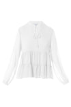 Long Sleeve Drop Shoulder Tiered Blouse