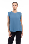 Pleated Flutter Sleeve Blouse