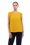 Pleated Flutter Sleeve Blouse