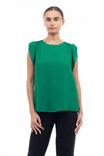 Pleated Flutter Sleeve Blouse