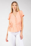 V Neck Button Front Blouse