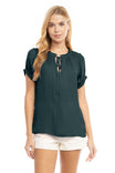 Raglan Sleeve Blouse With Frill Front Detail