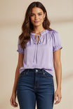 Raglan Sleeve Blouse With Frill Front Detail