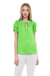 Raglan Sleeve Blouse With Frill Front Detail