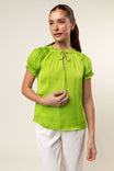 Raglan Sleeve Blouse With Frill Front Detail