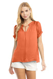 Raglan Sleeve Blouse With Frill Front Detail