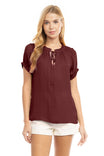 Raglan Sleeve Blouse With Frill Front Detail