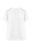 Short Sleeve Blouse With Ruffle Trim