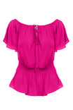 Off Shoulder Blouse With Smocked Waist Detail