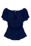 Off Shoulder Blouse With Smocked Waist Detail