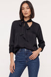 3/4 Sleeve Tie Neck Blouse