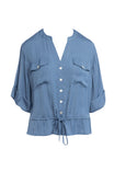 Drop Shoulder Button Down Utility Shirt