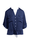 Drop Shoulder Button Down Utility Shirt