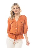 Drop Shoulder Button Down Utility Shirt