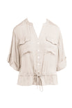 Drop Shoulder Button Down Utility Shirt