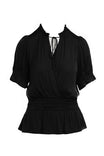 Short Sleeve Elactic Waist Blouse