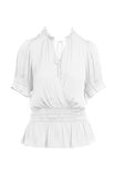 Short Sleeve Elactic Waist Blouse