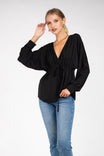 Raglan Sleeve Blouse With Front Tie Detail