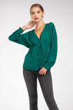 Raglan Sleeve Blouse With Front Tie Detail