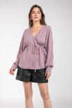 Raglan Sleeve Blouse With Front Tie Detail