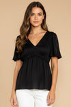 Flutter Half Sleeve Blouse With Smocking Detail
