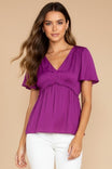 Flutter Half Sleeve Blouse With Smocking Detail