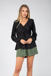 Neck Blouse With Front Tunnel Detail