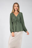 Neck Blouse With Front Tunnel Detail