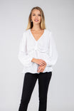 Neck Blouse With Front Tunnel Detail