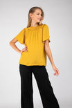 Short Sleeve Flutter Blouse