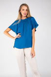 Short Sleeve Flutter Blouse