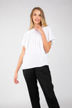 Short Sleeve Flutter Blouse