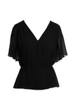 Wrap Blouse With Shoulder Pintak Detail