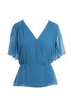 Wrap Blouse With Shoulder Pintak Detail