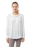 Dolman Long Sleeve Blouse With Roll Over Neck