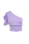 Puff Sleeve One Shoulder Shirred Top