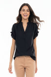 Flutter Sleeve Blouse With Back Detail