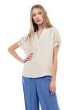 Flutter Sleeve Blouse With Back Detail