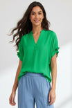 Flutter Sleeve Blouse With Back Detail