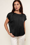 Pleated Crew Neck Top