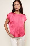Pleated Crew Neck Top