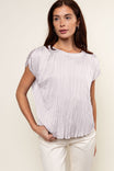 Pleated Crew Neck Top
