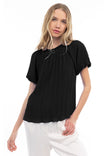 Bubble Sleeve Pleated Blouse