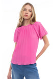 Bubble Sleeve Pleated Blouse