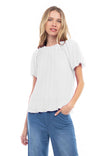 Bubble Sleeve Pleated Blouse