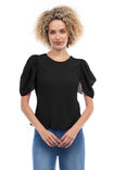 Bias Blouse With Draped Puff Sleeve