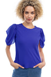 Bias Blouse With Draped Puff Sleeve
