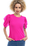 Bias Blouse With Draped Puff Sleeve