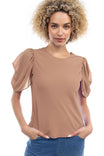 Bias Blouse With Draped Puff Sleeve