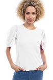 Bias Blouse With Draped Puff Sleeve